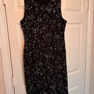 Simply Vera Vera Wang Black Midi Dress with White Speckle Print